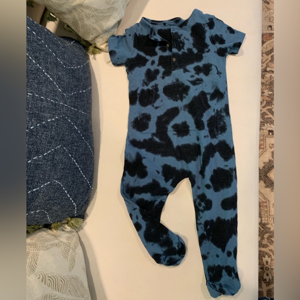 Blue tie dye romper 3T